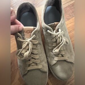 UGG Men's Beige Suede Lace-Up Sneakers